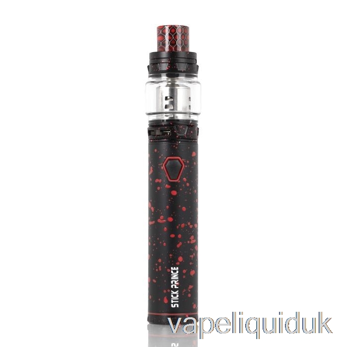 SMOK Stick Prince Kit - Pen-Style TFV12 Prince Black w/ Red Spray Vape Liquid